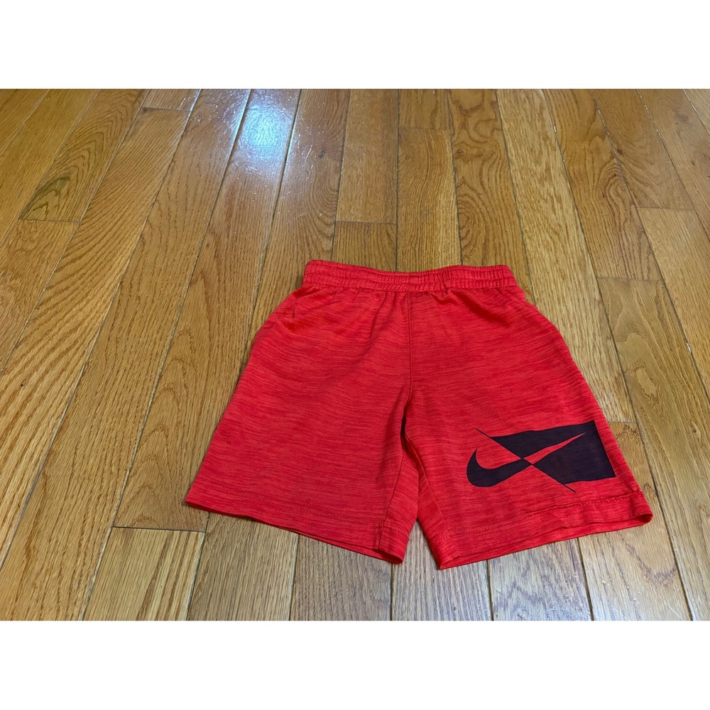 Nike Boys Red Dri-FIT Heathered Graphic Athletic Shorts Size 6 Medium